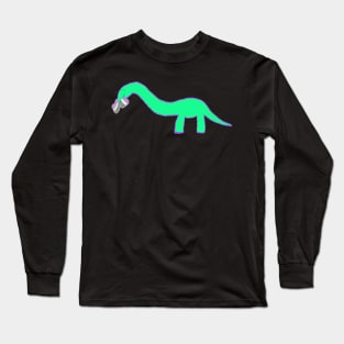 Long neck Dino with gender queer pride Long Sleeve T-Shirt